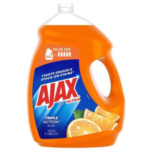 Ajax Ultra Orange Scent Triple Action Dish Liquid Value Size, 145 fl oz