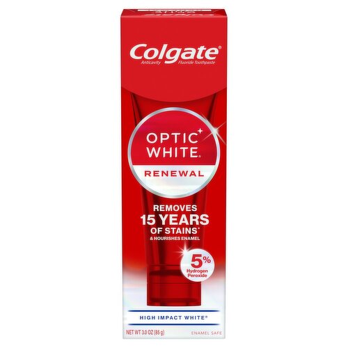 Colgate Optic White High Impact White Renewal Anticavity Fluoride Toothpaste, 3.0 oz