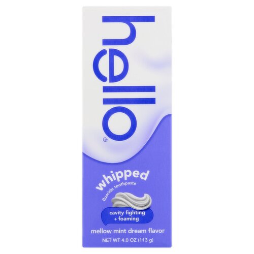 Hello Whipped Mellow Mint Dream Flavor Fluoride Toothpaste, 4.0 oz
