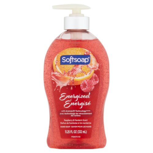 Softsoap Energized Raspberry & Mandarin Scent Hand Soap, 11.25 fl oz