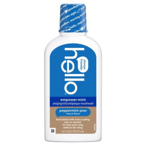 Hello Empower-Mint Peppermint Pow Mouthwash, 16 fl oz