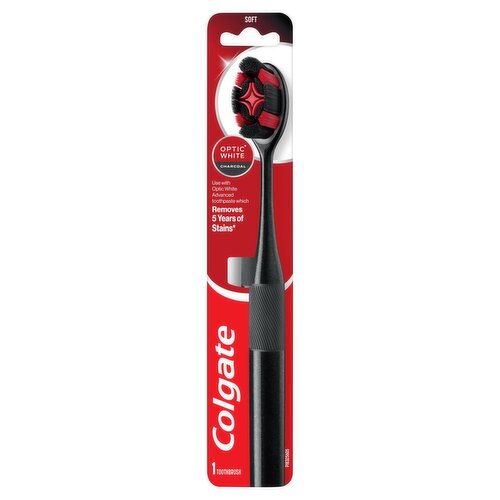 Colgate Optic White Soft Charcoal Toothbrush, 1 count