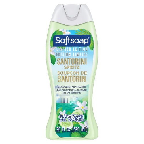 Softsoap Limited Edition Santorini Spritz Moisturizing Body Wash, Cucumber Mint Scent, 20 fl oz