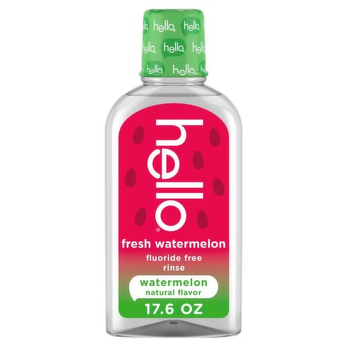 Hello Fresh Watermelon Fluoride Free Rinse, 17.6 fl oz