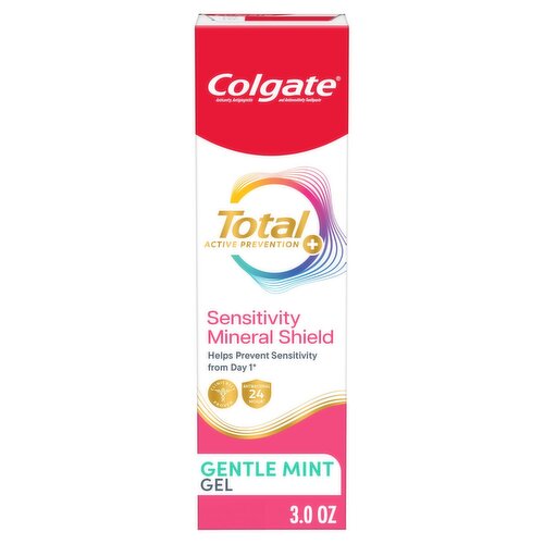 Colgate Total Active Prevention+ Sensitivity Mineral Shield Gentle Mint Toothpaste, 3.0 oz