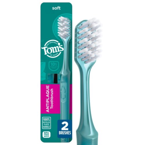 Tom's The Original of Maine Soft Antiplaque Toothbrush, 2 count
