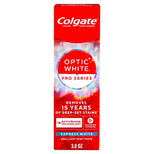 Colgate Optic White Pro Series Express White Anticavity Fluoride Toothpaste, 3.0 oz