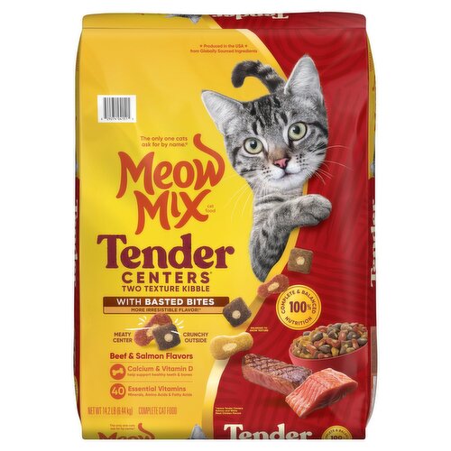 Meow Mix Tender Centers Beef & Salmon Flavors Complete Cat Food, 14.2 lb