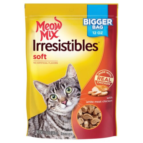 Meow Mix Irresistibles Soft with White Meat Chicken Treats for Cats,12 oz