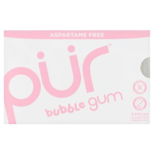 Pür Bubble Gum Sugar-Free Chewing Gum, 9 count