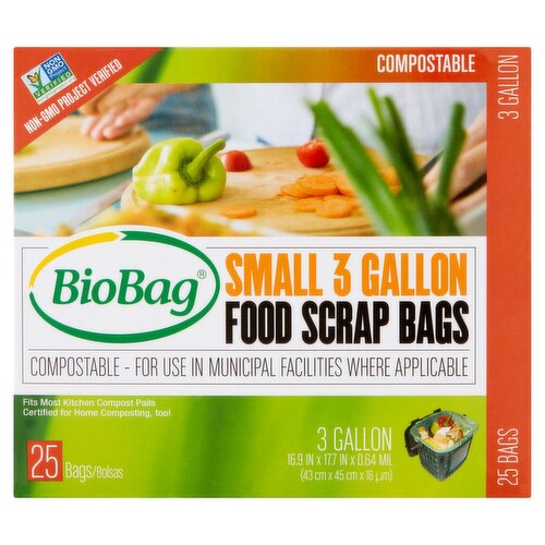 BioBag Small 3 Gallon Food Scrap Bags, 25 count