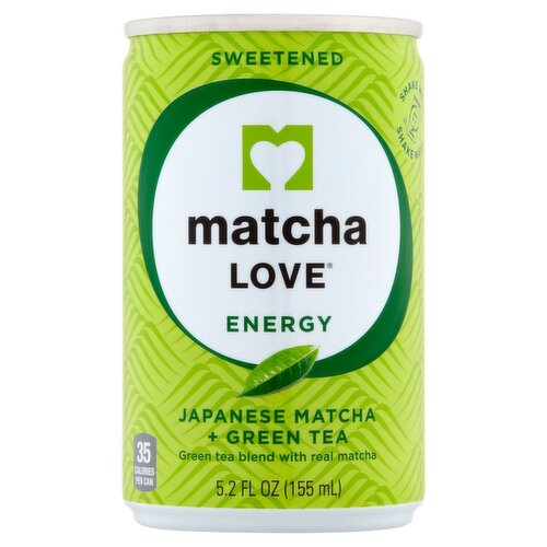 Matcha Love Energy Sweetened Japanese Matcha + Green Tea, 5.2 fl oz