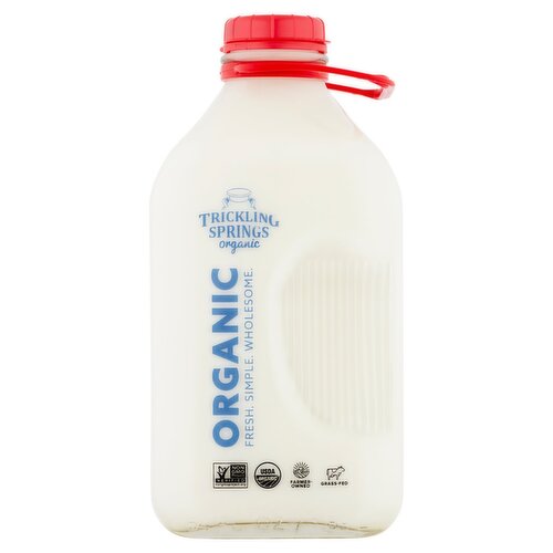 Trickling Springs Organic Whole Milk, 1/2 gal