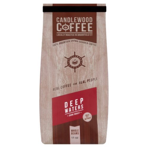 Candlewood Coffee Deep Waters Dark Roast Whole Beans Arabica Coffee, 11 oz