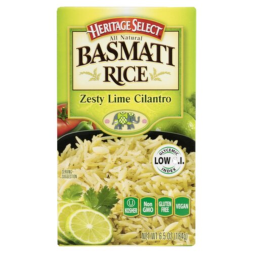 Heritage Select All Natural Zesty Lime Cilantro Basmati Rice, 6.5 oz