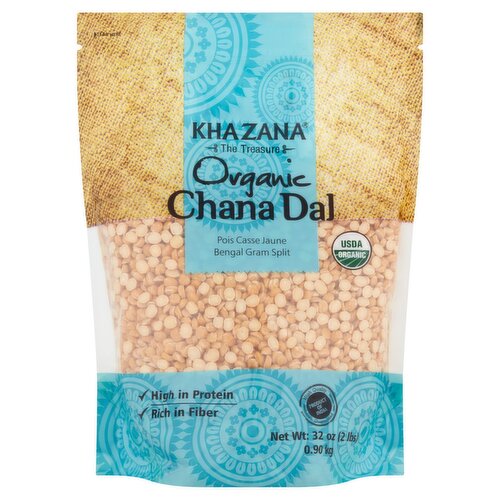 Khazana Organic Chana Dal Bengal Gram Split, 32 oz