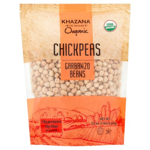 Khazana Organic Chickpeas, 32 oz