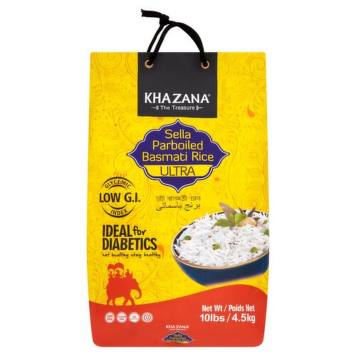 Khazana Ultra Sella Parboiled Basmati Rice, 10 lbs