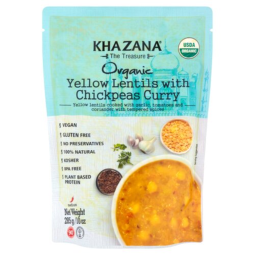Khazana Organic Yellow Lentils With Chickpeas Curry, 10 oz