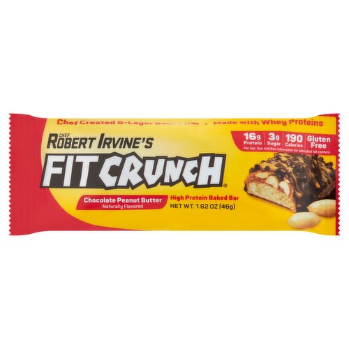 Chef Robert Irvine's Fit Crunch Chocolate Peanut Butter High Protein Baked Bar, 1.62 oz