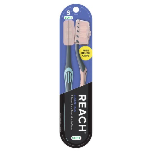 Reach Essentials Soft Toothbrush, 2 count