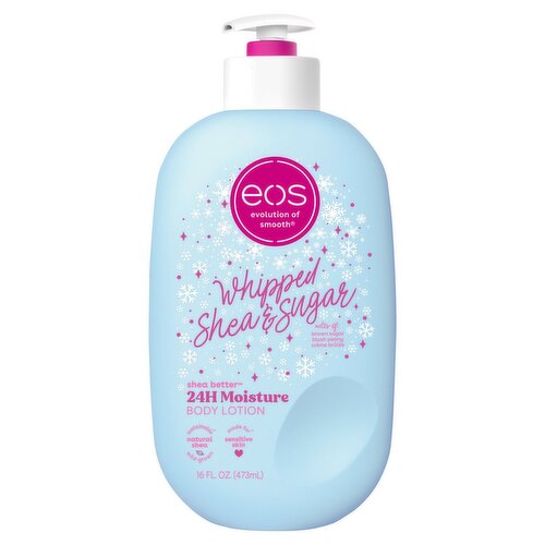 eos Shea Better Whipped Shea and Sugar 24H Moisture Body Lotion, 16 floz