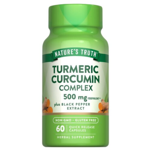 Nature's Truth Vitamins Turmeric Curcumin Complex Quick Release Capsules, 500 mg, 60 count