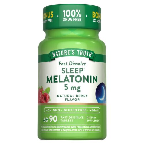 Nature's Truth Vitamins Fast Dissolve Melatonin Dietary Supplement, 5 mg, 90 count