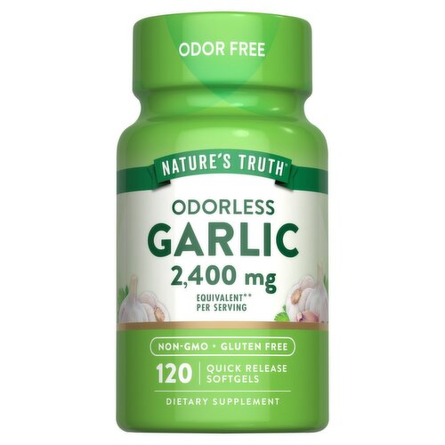 Nature's Truth Vitamins Odorless Garlic Dietary Supplement, 2,400 mg, 120 count