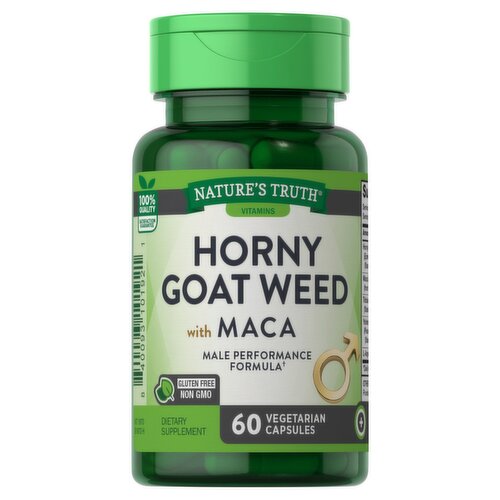 Nature's Truth Vitamins Horny Goat Weed with Maca Dietary Supplement, 60 count