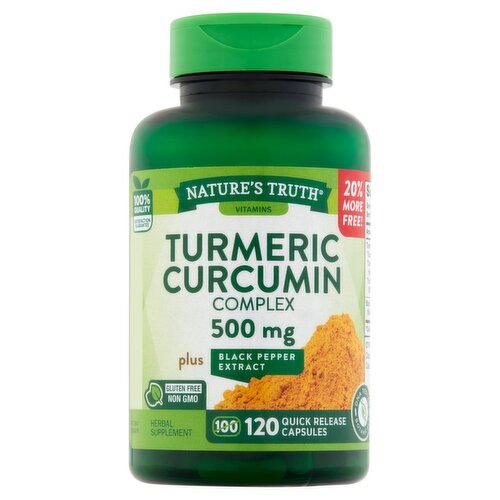 Nature's Truth Vitamins Turmeric Curcumin Complex Herbal Supplement, 500 mg, 120 count