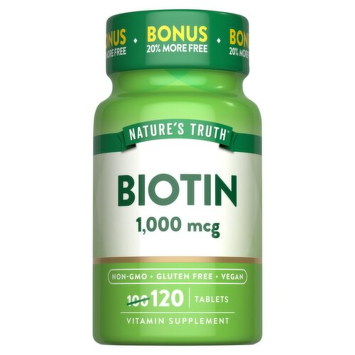 Nature's Truth Vitamins Biotin Vitamin Supplement, 1000 mcg, 120 count