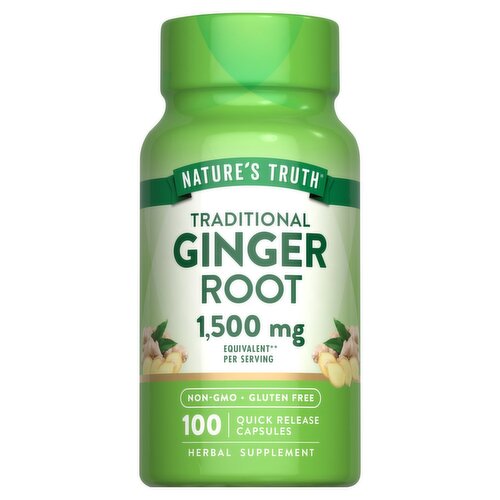 Nature's Truth Vitamins Ginger Root Herbal Supplement, 1,500 mg, 100 count