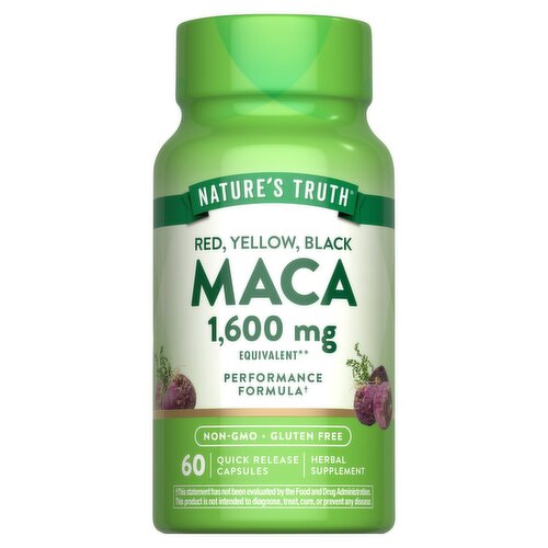 Nature's Truth Vitamins Maca Dietary Supplement, 1,600 mg, 60 count