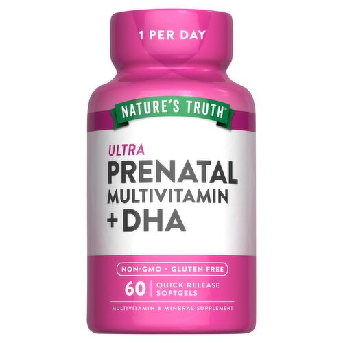 Nature's Truth Ultra Prenatal Multivitamin + DHA Multivitamin & Mineral Supplement, 60 count