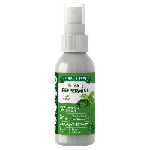 Nature's Truth Refreshing Peppermint Essential Oil Topical Mist, 2.4 fl oz