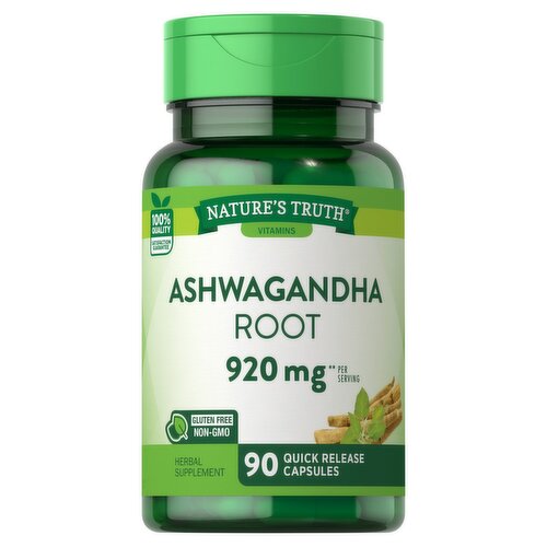 Nature's Truth Vitamins Ashwagandha Root Herbal Supplement, 920 mg, 90 count