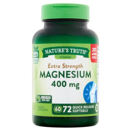 Nature's Truth Vitamins Extra Strength Magnesium Mineral Supplement, 400 mg, 72 count