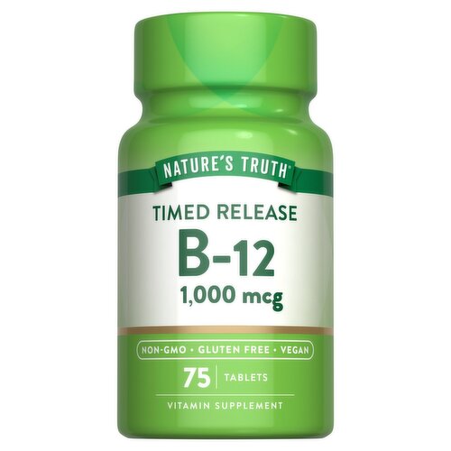 Nature's Truth Timed Release B-12 Vitamin Supplement, 1,000 mcg, 75 count