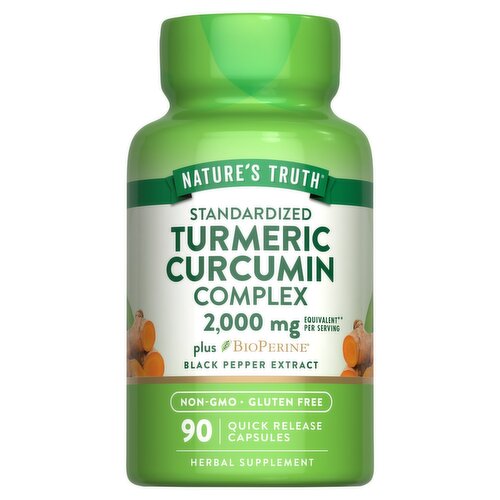 Nature's Truth Vitamins Standardized Turmeric Curcumin Complex Herbal Supplement, 2,000 mg, 90 count