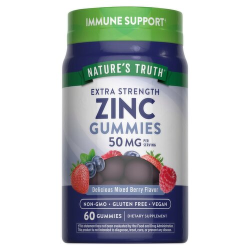 Nature's Truth Extra Strength Zinc Dietary Supplement, 50 mg, 60 count