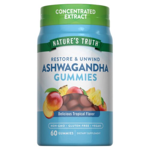 Nature's Truth Restore & Unwind Ashwagandha Gummies Dietary Supplement, 60 count