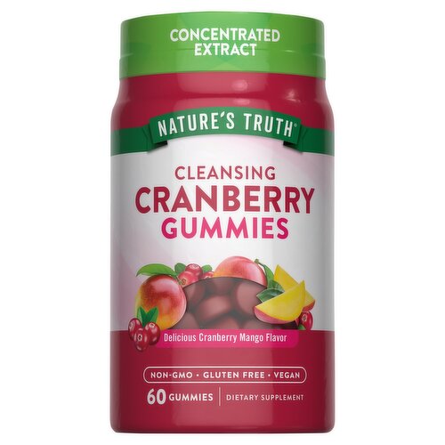 Nature's Truth Vitamins Natural Cranberry Mango Flavor Gummies Dietary Supplement, 60 count