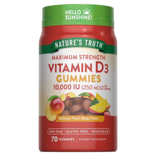 Nature's Truth Vitamins Maximum Strength Vitamin D3 Dietary Supplement, 10,000 IU, 70 count