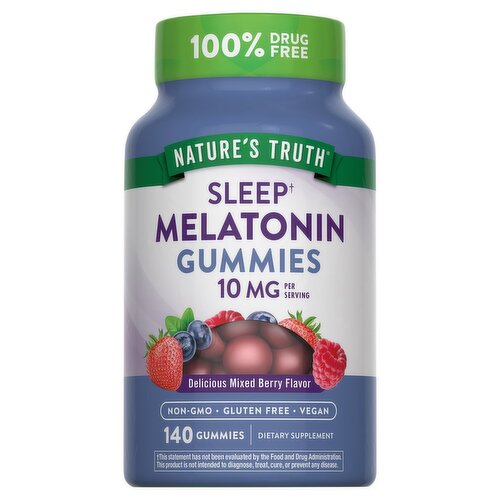 Nature's Truth Delicious Mixed Berry Flavor Sleep Melatonin Gummies Dietary Supplement, 140 count