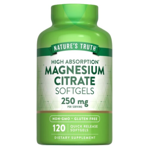 Nature's Truth Magnesium Citrate Dietary Supplement, 250 mg, 120 count