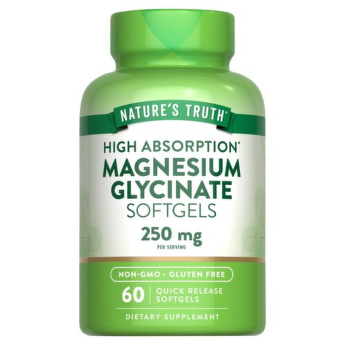 Nature's Truth Magnesium Glycinate Dietary Supplement, 250 mg, 60 count