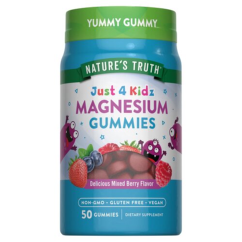 Nature's Truth Delicious Mixed Berry Flavor Magnesium Dietary Supplement, 50 count