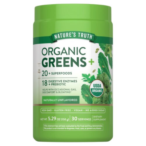 Nature's Truth Organic Greens 20+ Superfoods Dietary Supplement, 5.29 oz