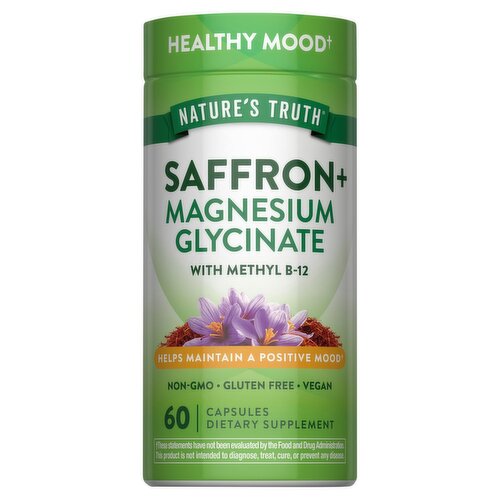 Nature's Truth Saffron + Magnesium Glycinate Dietary Supplement, 60 Count